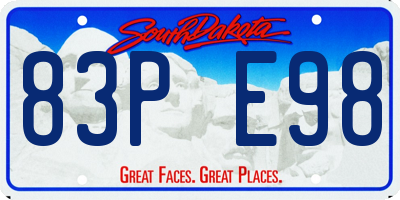 SD license plate 83PE98