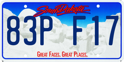 SD license plate 83PF17