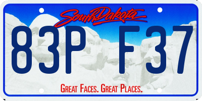 SD license plate 83PF37
