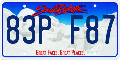 SD license plate 83PF87