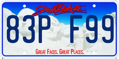 SD license plate 83PF99
