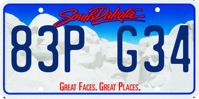 SD license plate 83PG34