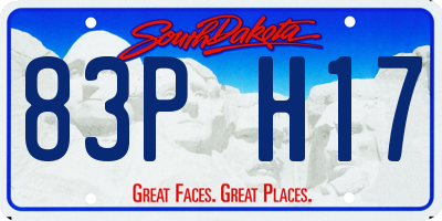 SD license plate 83PH17