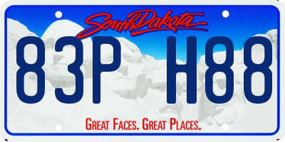 SD license plate 83PH88