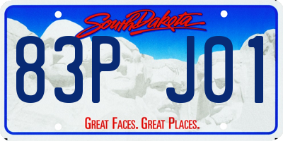 SD license plate 83PJ01