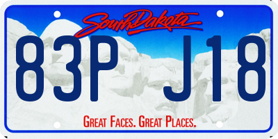 SD license plate 83PJ18