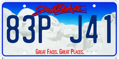 SD license plate 83PJ41