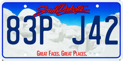 SD license plate 83PJ42