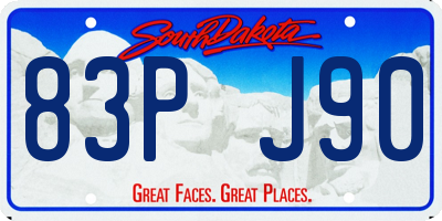 SD license plate 83PJ90