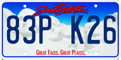 SD license plate 83PK26
