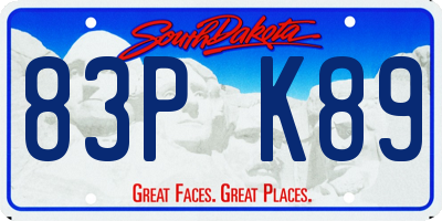 SD license plate 83PK89