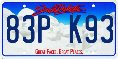 SD license plate 83PK93