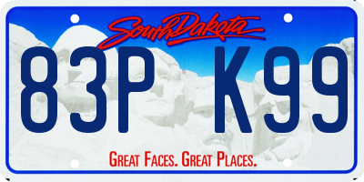 SD license plate 83PK99