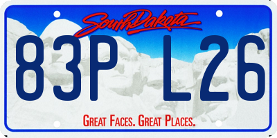 SD license plate 83PL26