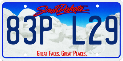 SD license plate 83PL29