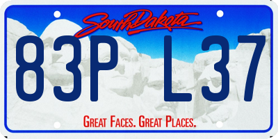 SD license plate 83PL37