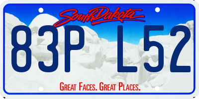 SD license plate 83PL52