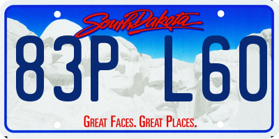 SD license plate 83PL60