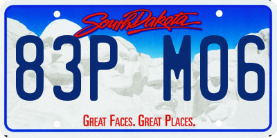 SD license plate 83PM06
