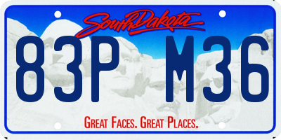 SD license plate 83PM36