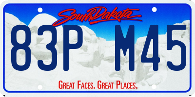 SD license plate 83PM45
