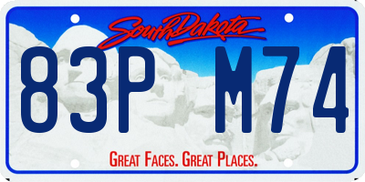 SD license plate 83PM74
