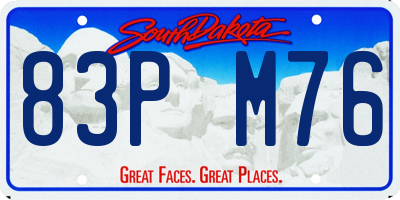 SD license plate 83PM76