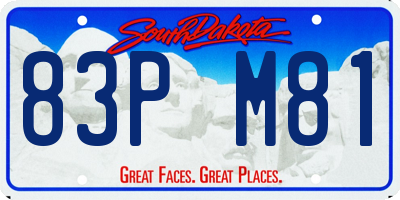 SD license plate 83PM81
