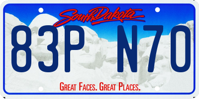 SD license plate 83PN70