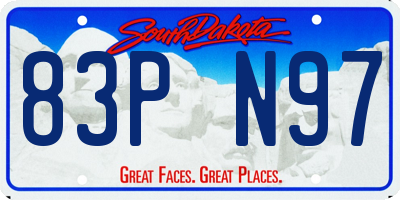 SD license plate 83PN97