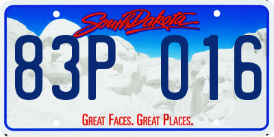 SD license plate 83PO16