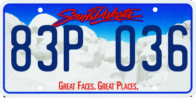 SD license plate 83PO36