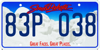 SD license plate 83PO38