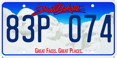 SD license plate 83PO74