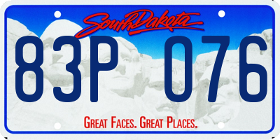 SD license plate 83PO76