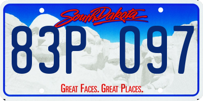 SD license plate 83PO97