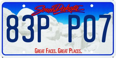 SD license plate 83PP07