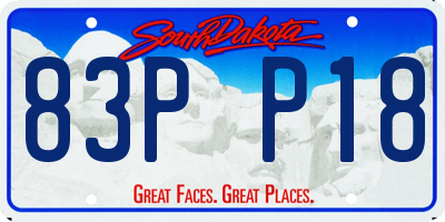 SD license plate 83PP18