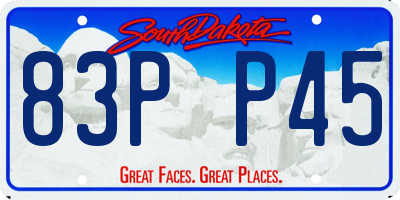SD license plate 83PP45