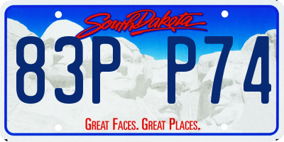 SD license plate 83PP74