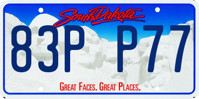 SD license plate 83PP77