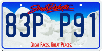 SD license plate 83PP91