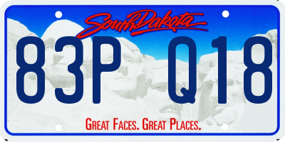 SD license plate 83PQ18