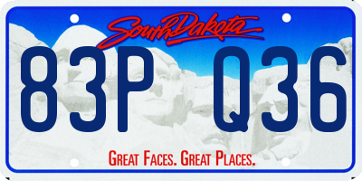 SD license plate 83PQ36