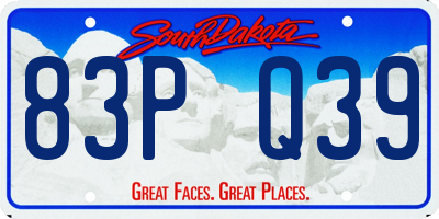 SD license plate 83PQ39