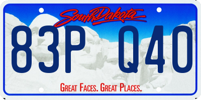 SD license plate 83PQ40