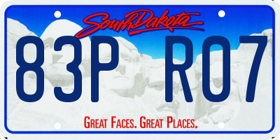 SD license plate 83PR07