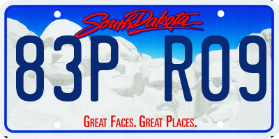 SD license plate 83PR09