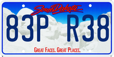 SD license plate 83PR38