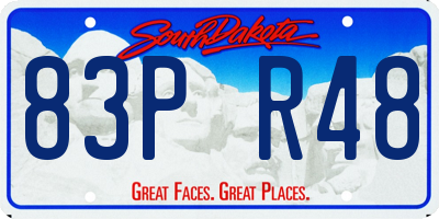 SD license plate 83PR48